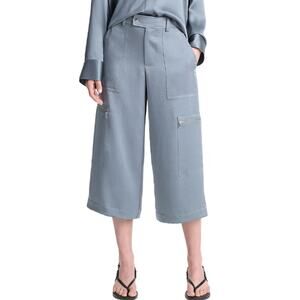 Vince Women's Lake Stone Low-Rise Satin Parachute Crop Pants Size 12